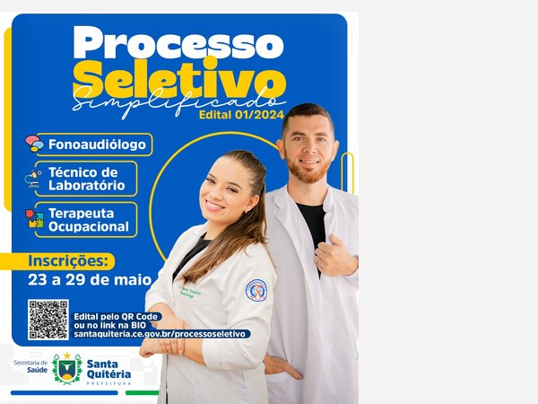 Prefeitura de Santa Quitéria abre processo seletivo para contratação temporária de profissionais da saúde